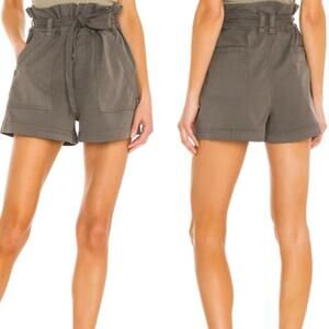 NWT Splendid Ryland High Waisted Paperbag Shorts Vintage Olive Brown Women's S